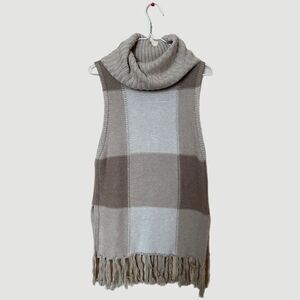 Adam Lippes For Target Turtleneck Sleeveless Stripe Fringe Sweater Top XS